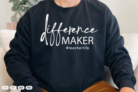 Difference Maker SVG PNG, Teacher Life: A Thoughtful Embroidery Design for Real Projects