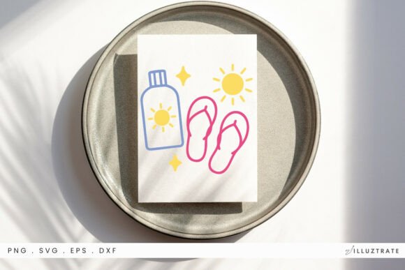 Flip Flops and Suncream SVG Clipart Review for Real Projects