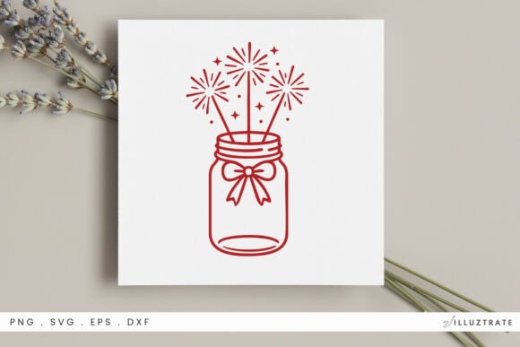 Sparklers Jar SVG Clipart Review for Real Embroidery Projects