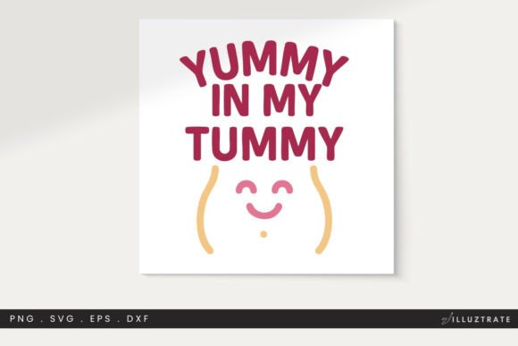 Yummy in My Tummy SVG Cut File Clipart Review for Embroidery Projects